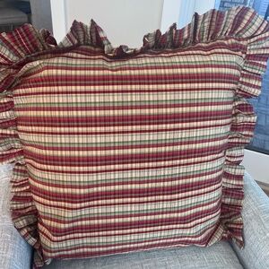 Hyde Park Rose Tree Plaid Pillow Euro Sham Square 24"  USA